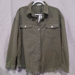 Zeagoo Olive Utility Jacket